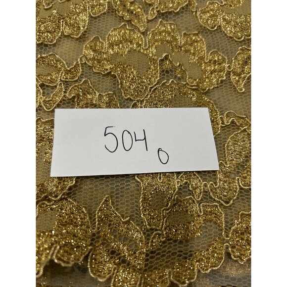 Caché Gold Lace Small Long Sleeve Top Elegant Mesh Floral Design Lightweight - Picture 8 of 8